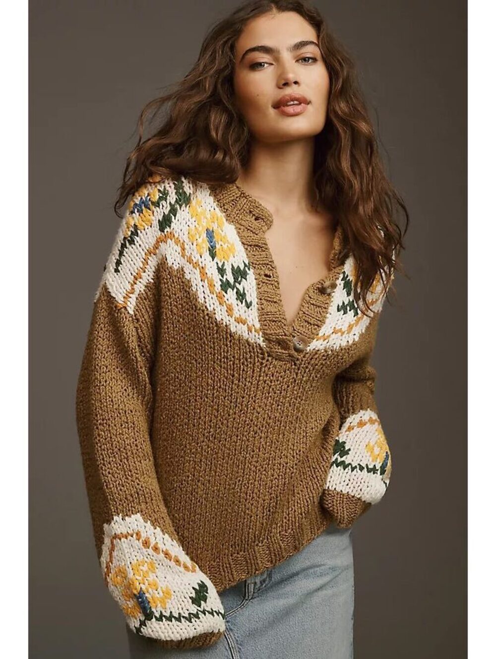 NWT Anthropologie MOTHER The Henley Jumper Sweater Size M